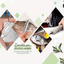 4pcs/Set Stainless Steel Fish Scale Remover With Anti Slip Handle Design, Fish Scale Planer, Professional Seafood Processing Scraper Tool With Serrated Edge, Kitchen Fish Cleaning Tool Suitable For Cooking And Catering - 4PCS 刮魚鱗神器 - 查看 5