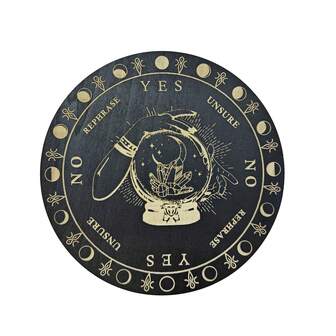 Planche à pendule des 12 signes du zodiaque, planche d'information sur les phases lunaires en cristal, fournitures pour autel de sorcière avec pendule