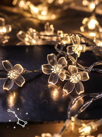 1pc Cherry Blossom String Lights, Available In 2m/3m/6m Length, Warm Light/Color Light, Home Decor Lights For Indoor Room, Suitable For Scenes, Festivals, Valentine's Day Decor, Proposal Decor, Romantic Decor, Requires 2/3 AA Batteries (Batteries Not Included)