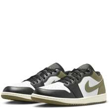 Nike Air Jordan 1 Low Black Toe Medium Olive 553558-092 Men's Fashion Sneaker New - 橄欖綠 - 查看 3
