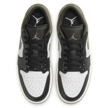 Nike Air Jordan 1 Low Black Toe Medium Olive 553558-092 Men's Fashion Sneaker New - 橄欖綠 - 查看 7