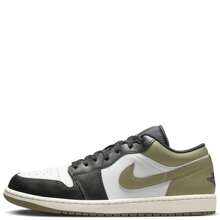 Nike Air Jordan 1 Low Black Toe Medium Olive 553558-092 Men's Fashion Sneaker New - 橄欖綠 - 查看 4