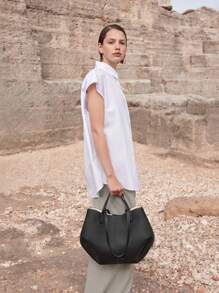 Tote Bag Cyme Large Capacity Shopping Bag High Quality Shoulder Bag - White - View 8