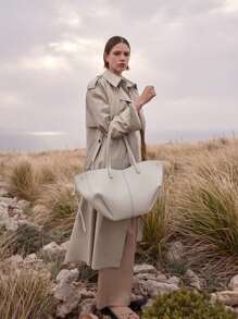 Tote Bag Cyme Large Capacity Shopping Bag High Quality Shoulder Bag - White - View 10