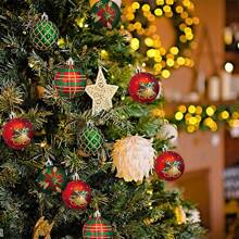 9 Piezas Bolas de Navidad Adornos de Bolas de Navidad de 60 mm Decoración de Árbol de Navidad Bolas Inastillables Adornos de Bolas Colgantes Decorativos de Temporada para Fiesta de Navidad Boda Vacaciones Decoración del Hogar Rojo Verde