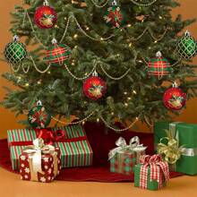 9 Piezas Bolas de Navidad Adornos de Bolas de Navidad de 60 mm Decoración de Árbol de Navidad Bolas Inastillables Adornos de Bolas Colgantes Decorativos de Temporada para Fiesta de Navidad Boda Vacaciones Decoración del Hogar Rojo Verde