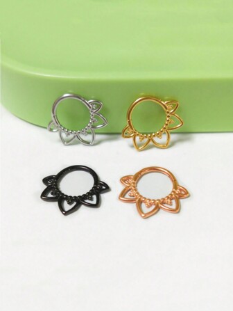 316 Stainless Steel Unique Petal-Shaped Nose Ring Fashion Sense Of Simplicity Men And Women Popular Body Piercing Jewelry