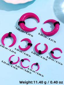Bộ 9 khuyên xỏ khuyên tai hình chữ U bằng Acrylic nhiều màu sắc lấp lánh phong cách Punk Rock Hip-Hop, kiểu sừng bò, dụng cụ xỏ khuyên, phụ kiện xỏ khuyên trang sức cơ thể Unisex, thích hợp cho lễ hội và tiệc tùng - Nhiều màu - Xem 11