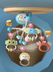 1 件婴儿床摇铃，带音乐、灯光和投影，45° 科学角度防止斜视，360° 可旋转，出牙玩具，温暖夜灯，梦幻投影，教育、安抚玩具，感恩节、圣诞节、生日礼物