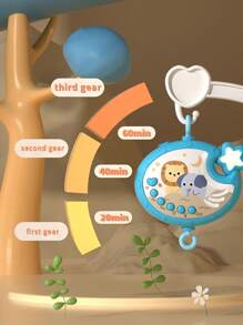 1 件婴儿床摇铃，带音乐、灯光和投影，45° 科学角度防止斜视，360° 可旋转，出牙玩具，温暖夜灯，梦幻投影，教育、安抚玩具，感恩节、圣诞节、生日礼物