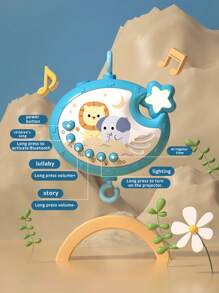 1 件婴儿床摇铃，带音乐、灯光和投影，45° 科学角度防止斜视，360° 可旋转，出牙玩具，温暖夜灯，梦幻投影，教育、安抚玩具，感恩节、圣诞节、生日礼物