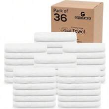 36 Pack White Hotel Bath Towels Bulk 20x40 Inches - Cotton Blend Economy Cheap Bath Towels For Commercial Uses, Gym, Salon, Spa & Hair - Lightweight Bath Towels Quick Drying (36 White) - 60 Pack - View 8