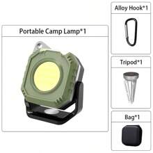 1pc High Bright LED Mini Camping Light Rechargeable 5 Modes Flashlight With Strong Magnet Hook Outdoor Waterproof Emergency Lantern - White Light - View 12