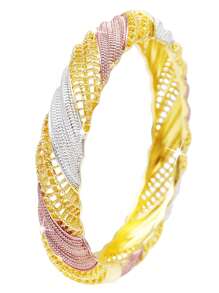 1 pieza Brazalete de aleación de zinc chapado en oro de 24k, accesorio diario de estilo Dubai para mujeres