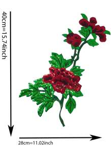 1 Piece Fashion Large Sequins Flower For Clothes Applique DIY Accessories Patch Cute Jacket Iron On And Sew On Clothing Stickers - As Photo Show - View 11