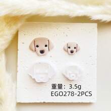 Dog Puppy Cute Animal Combination Mold Polymer Clay Cutter Stereo Dog Diy Earrings Pendant Jewelry Pottery Tools