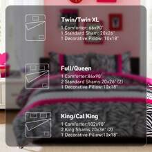 Bộ chăn ga gối đệm, Bộ chăn ga gối đệm êm ái hiện đại nhẹ cho mọi mùa, In họa tiết chấm bi, Chăn bông ấm cúng màu sắc rực rỡ với những chiếc chăn phù hợp, Gối trang trí, Màu hồng ngựa vằn/Da báo, Trang trí phòng ngủ vui nhộn cho người lớn, Bé trai/gái trẻ, Trẻ em, Trẻ em - Hồng - Xem 4