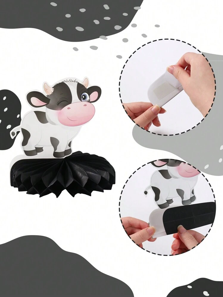 Huxolynifty Decorazioni da Tavolo a Nido d'Ape con Animali da Fattoria, 9 pz Decorazioni da Tavolo a Nido d'Ape a Tema Animale Ranch, Perfette per Feste a Tema Fattoria
