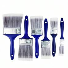 Set de 6 piezas Pinceles multiusos para pintar paredes, cerdas suaves de PET, duraderos, con mango de ABS, herramientas para pintura al óleo y decoración del hogar