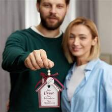 Holzhängedekoration Hausschlüssel für das Jahr 2025, neue Heim Umzugsdekoration, Hausschlüssel Ornament, Tisch- und Wanddekoration, geeignet für Zuhause, Party, Hochzeit, Garten, Baumschmuck, perfektes Einweihungsgeschenk, Urlaubsgeschenk, Gedenkgeschenk