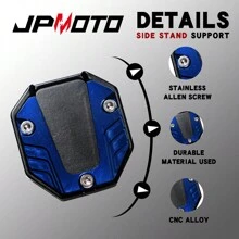 1 Peça Base de Descanso Lateral de Motocicleta de Liga de Alumínio JPMOTO, Acessório Antiderrapante que Se Adapta a Vários Modelos de Motocicleta