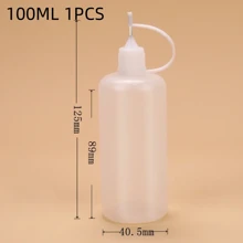 1pc/5pcs 10ml/100ml Empty Dropper Bottles With Black Caps, DIY Quilling Tools, Liquid Dropper Containers, Silicone Rings - Clear - View 12
