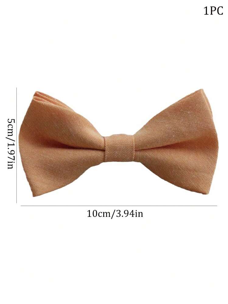 1 件时尚儿童纯色牛津布双层领结，可调节颈带领结适合男孩、女孩、学生、表演、派对 - 彩色 - 查看 3