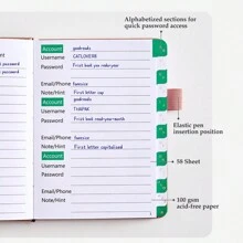 Password Book With Alphabetical Tab Labels. Deluxe Password Keeper Notebook For Seniors, Internet Password Journal Log, Address Organizer For Computer & Website Login, Pocket Size Back To School