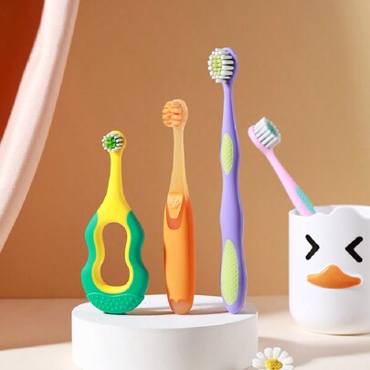 1/2pcs Kids Toothbrush, Infant Toothbrushes For 0-3 Years, 3-6 Years And 6-12 Years Old, Essential Daily Use, Great For Halloween, Christmas, Children Gifts