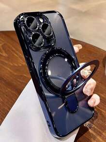 1个透明电镀防震硅胶手机壳，带金属滑盖支架/防震手机壳，TPU材质，兼容 15 Pro Max/16 Pro Max/16 Pro/11/12/13/14 Pro Max/14 Pro/13 Pro Max/16、17、17 Pro、17 Pro Max、S24、S24 Ultra、S25、S25 Ultra，支持无线磁吸充电，防水防摔防刮。 - 淺藍色 - 查看 4