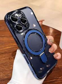 1个透明电镀防震硅胶手机壳，带金属滑盖支架/防震手机壳，TPU材质，兼容 15 Pro Max/16 Pro Max/16 Pro/11/12/13/14 Pro Max/14 Pro/13 Pro Max/16、17、17 Pro、17 Pro Max、S24、S24 Ultra、S25、S25 Ultra，支持无线磁吸充电，防水防摔防刮。 - 淺藍色 - 查看 3