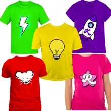 T-Shirt Emilly Vick Katlen Void Leozin Robson Mouse 100% Cotton Personalized Gift For Children Youth - Pink - View 1