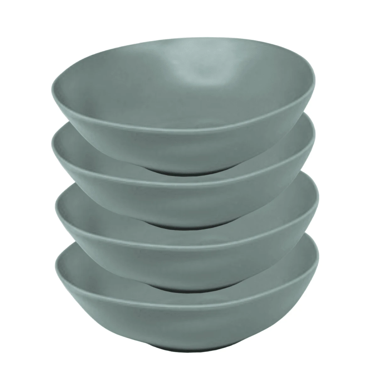 Kit Of 4 Bamboo And PP Bowls Assorted 12cm Compact And Functional For Cakes, Salads And Mixes - Home And Restaurants - Teal Blue - View 1