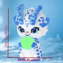 1pc Cute Dragon Building Blocks Set, DIY 3D Assembly Pressure Relief Educational Toy Model Decor, Perfect Gift For Dragon Series Fans, Room Decor