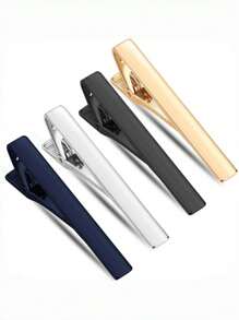 5pcs Men Fashion Personalized Versatile Tie Clips, Silver Business Casual Tie Pin Suitable For Formal Suit Wear Men Necktie