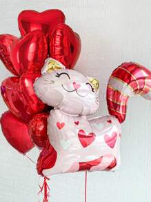 1 个可爱的粉色猫形铝箔气球，非常适合庆祝情人节、生日、婚礼和新年返校情人节等特殊场合