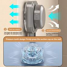 Grey Suction Cup Hook Space-Saving Wall Mounted Kitchen Organizer With Hook And Cutlery Holder - Durable, Easy-To-Install Knife And Chopstick Organizer For Home And Restaurant Kitchen Organization And Storage - Grey - View 2