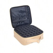 UOZL 42 Bottles Large Capacity Nail Polish Storage Box - PU Leather Portable Makeup Bag Can Hold 42 Bottles (0.51 Fl Oz/15 Ml) Of Nail Polish, Also Has 4 Elastic Pockets And 1 Zipper Pocket, Perfect For Nail Lovers And Manicurists