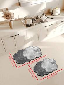 1pc Flower Pattern Bathroom Mat, Toilet Entrance Rug, Diatomaceous Earth Absorbent Mat, Anti-Slip Washroom Mat ,Room Decor