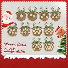 Klasyczna drewniana ozdoba choinkowa spersonalizowana z niestandardowym imieniem Deer Horn Design. Drewniana wisząca dekoracja jest idealna na świąteczne przyjęcie, Boże Narodzenie i Nowy Rok