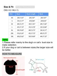 1件印花抓绒卫衣，猫狗保暖宠物服 - 彩色 - 查看 8