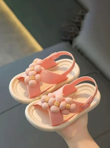 2025 新款女童串珠凉鞋，防滑底休闲公主凉鞋，适合幼儿/小女孩/大女孩，适合春夏季 - 粉色 - 查看 8