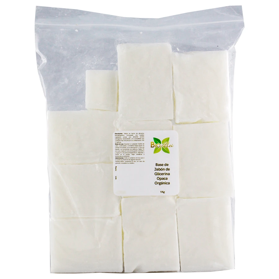 Base De Jabón De Glicerina Orgánica 1kg Para hacer Jabones - Blanco - Ver 1