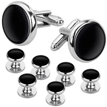 Men's Cufflinks And Studs, Tuxedo Shirt Cufflinks And Studs Set For Men / Dad / Husband / Boyfriend / Brother, Brass Cuff Links And Shirt Studs For Wedding/Banquet/Ceremony/Business, Match With Daily Outfits, Party Accessories, Christmas Jewelry, Best Friend Gift, Couple Gift, Dad Gift,Groom Accessories, Best Man Accessories Back To School