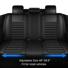 5Pcs Pu Leather Car Seat Covers Fit For Almost Cars, 5 Seats Waterproof Universal Car Seat Cushion Protectors - màu đen - Xem 8