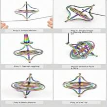 Metal Gyroscope Anti-Gravity Decompression Toy, Rotational Blackmagic Technology Balance Mechanism - Multicolor - View 3
