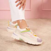 Thick-Soled Sneakers With Colorful Details And Modern Design - Multicolor - View 2