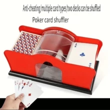 手动扑克洗牌机 - 手持式，耐用的 ABS 材料，适用于德州扑克和棋盘游戏，非常适合扑克之夜和节日聚会 - 彩色 - 查看 6