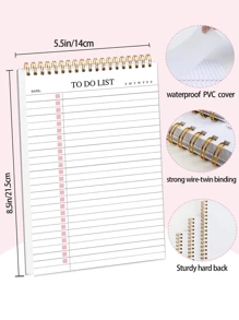 BUBU 1 pieza Libreta de lista de tareas - Planificador diario para impulsar la productividad y lograr objetivos, papel desprendible sin fecha - Libreta de lista de tareas, apta para uso en oficina, hogar, escuela, vuelta al colegio - Rosa - Ver 3