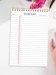 BUBU 1 pieza Libreta de lista de tareas - Planificador diario para impulsar la productividad y lograr objetivos, papel desprendible sin fecha - Libreta de lista de tareas, apta para uso en oficina, hogar, escuela, vuelta al colegio - Rosa - Ver 7